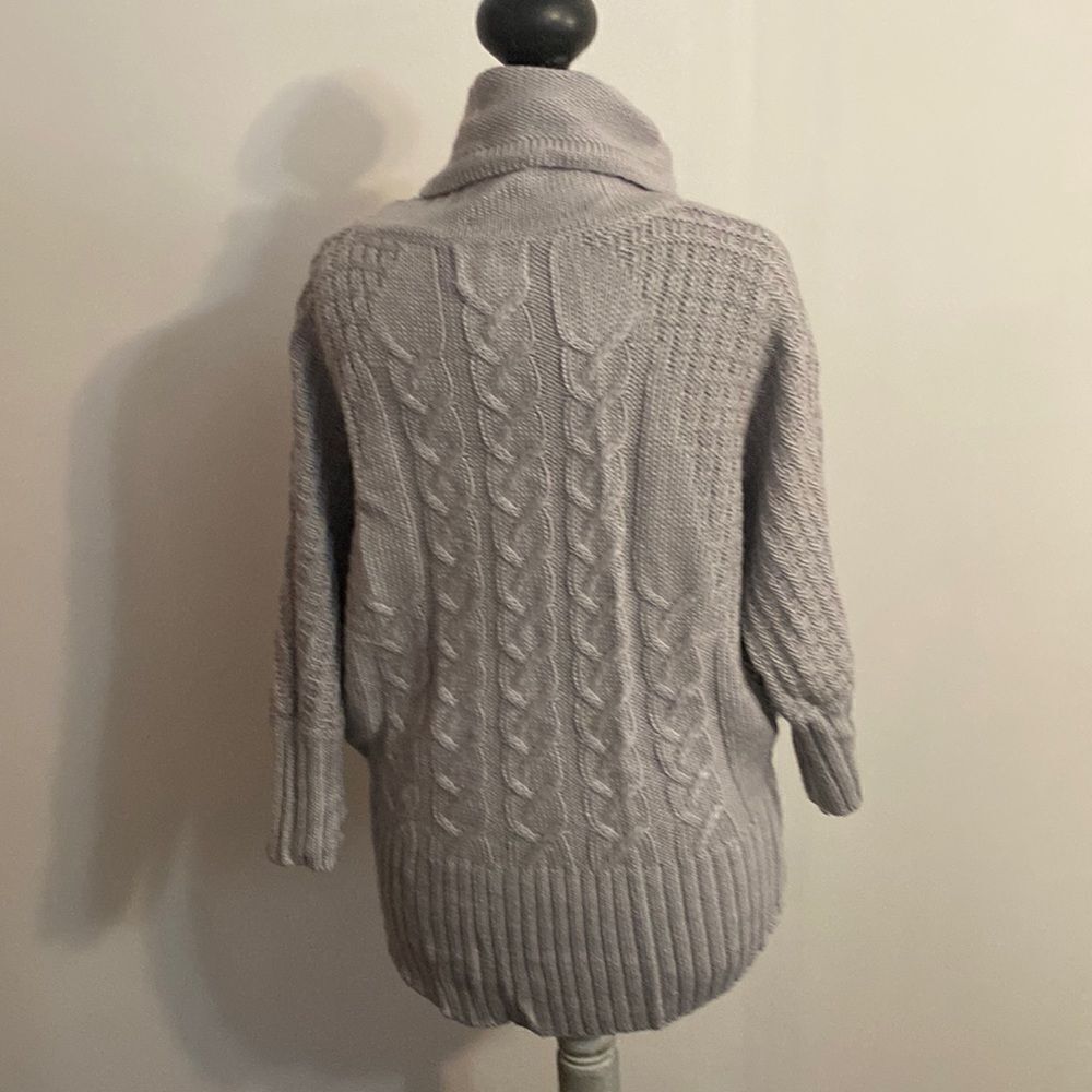 Ruby Moon Gray Cowl Neck Sweater, Size Medium - image 2